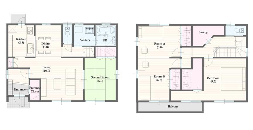 Floor plan. (Compartment No.1), Price 24,900,000 yen, 4LDK+S, Land area 252.58 sq m , Building area 115.09 sq m