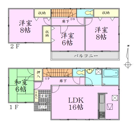 Floor plan. 18.3 million yen, 4LDK, Land area 193.99 sq m , Building area 105.99 sq m