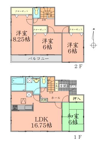 Floor plan. 19.2 million yen, 4LDK, Land area 252.51 sq m , Building area 105.15 sq m