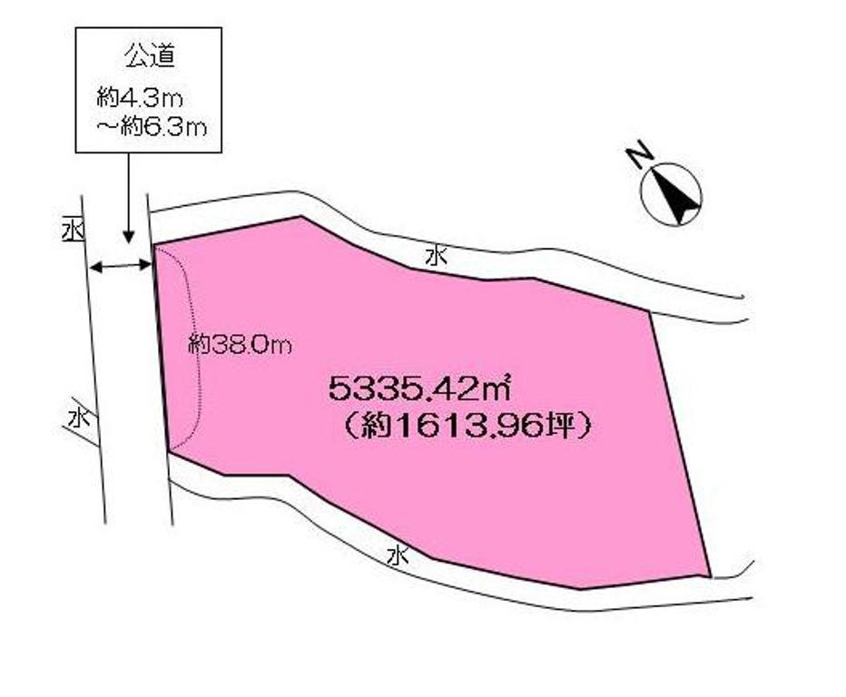 Compartment figure. Land price 20 million yen, Land area 5,335.42 sq m
