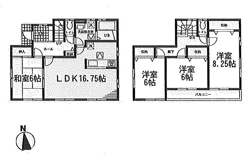 Floor plan. (1 Building), Price 20.8 million yen, 4LDK, Land area 264.45 sq m , Building area 105.15 sq m