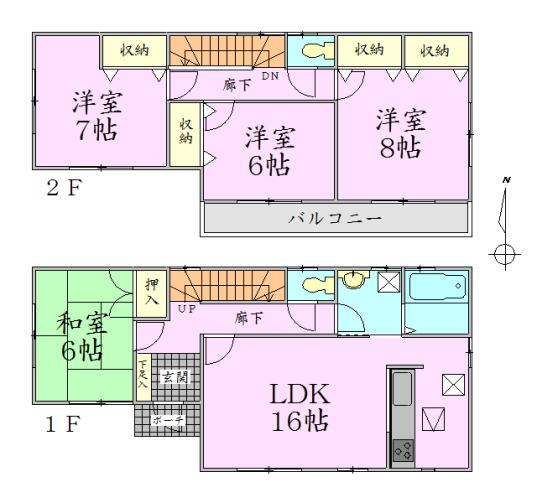 Floor plan. 18,800,000 yen, 4LDK, Land area 194 sq m , Building area 105.99 sq m