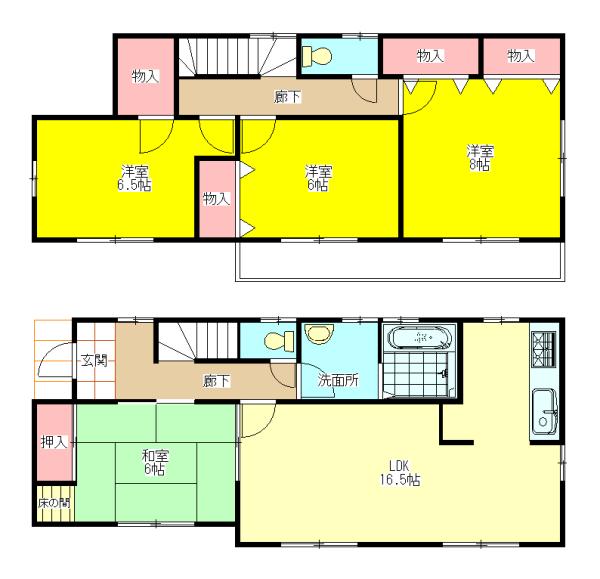 Floor plan. (Building 2), Price 19,800,000 yen, 4LDK, Land area 333.98 sq m , Building area 105.99 sq m