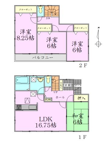 Floor plan. 19.2 million yen, 4LDK, Land area 252.51 sq m , Building area 105.15 sq m