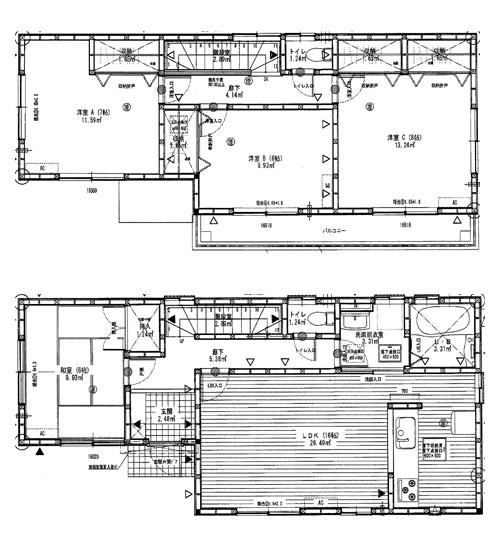 Floor plan. 19,800,000 yen, 4LDK, Land area 194 sq m , Building area 105.99 sq m