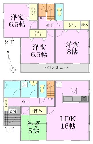 Floor plan. 20,900,000 yen, 4LDK, Land area 262.95 sq m , Building area 98.01 sq m