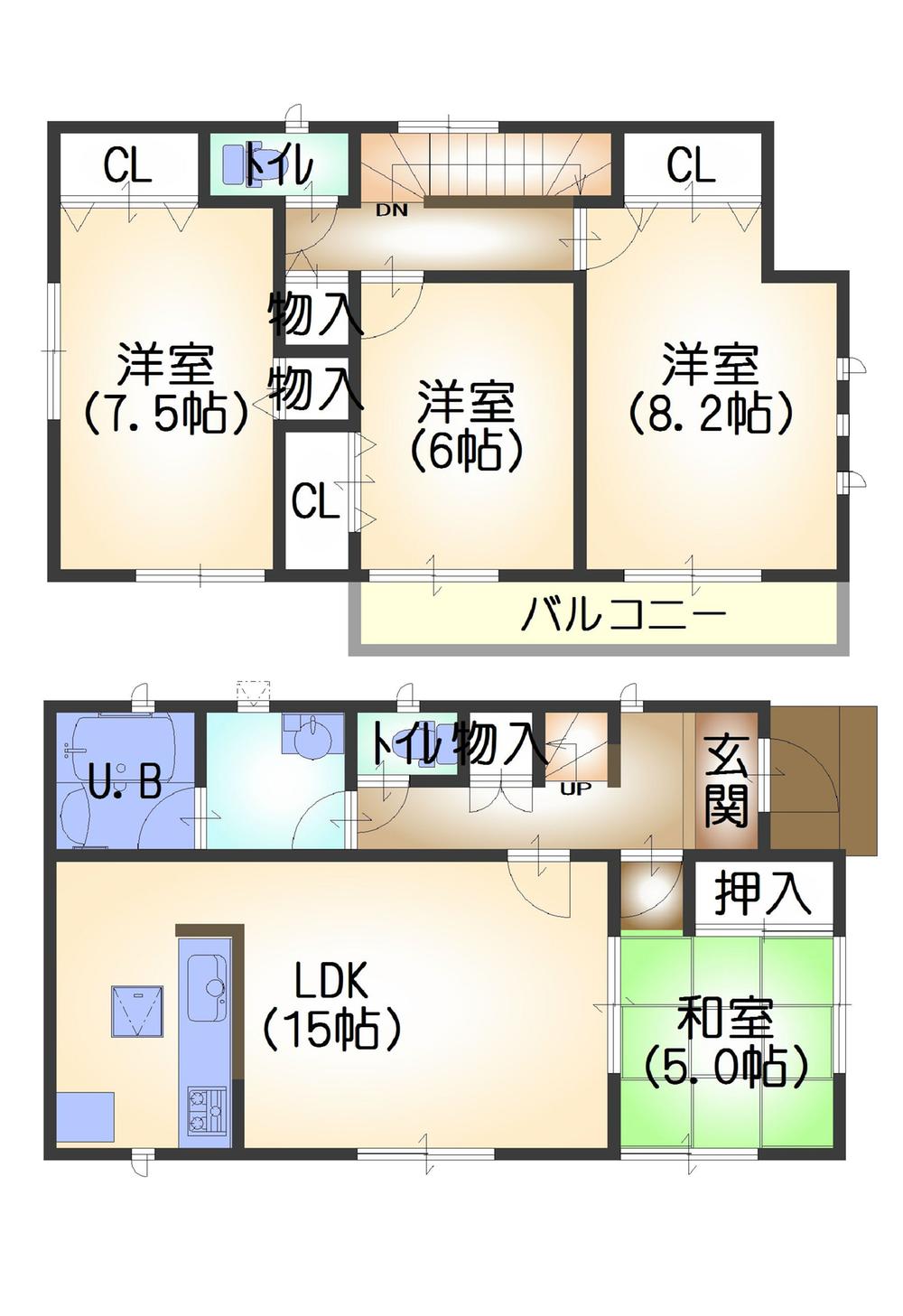 Floor plan. 20,900,000 yen, 4LDK, Land area 183.82 sq m , Building area 98.01 sq m