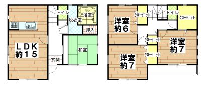 Floor plan. 16 million yen, 4LDK+S, Land area 154.1 sq m , Building area 96.79 sq m