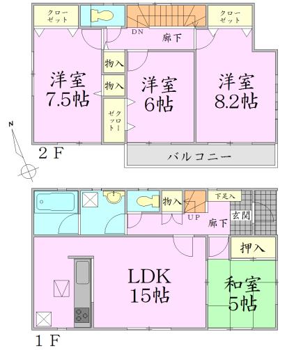 Floor plan. 20,900,000 yen, 4LDK, Land area 183.82 sq m , Building area 98.01 sq m