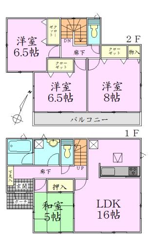 Floor plan. 20,900,000 yen, 4LDK, Land area 185.58 sq m , Building area 98.01 sq m