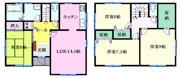 Floor plan. 18,550,000 yen, 4LDK, Land area 180.82 sq m , Building area 105.99 sq m