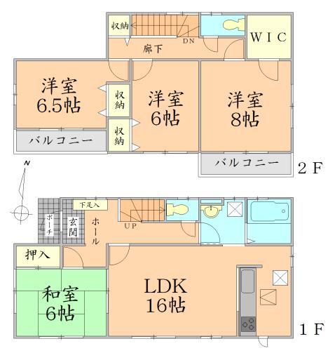 Floor plan. 19,800,000 yen, 4LDK + S (storeroom), Land area 180.23 sq m , Building area 105.99 sq m