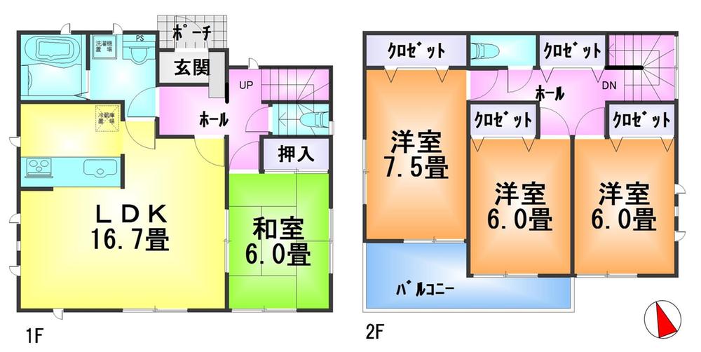 Floor plan. 19 million yen, 4LDK, Land area 218.11 sq m , Building area 105.99 sq m