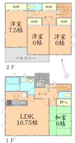Floor plan. 19 million yen, 4LDK, Land area 218.11 sq m , Building area 105.99 sq m