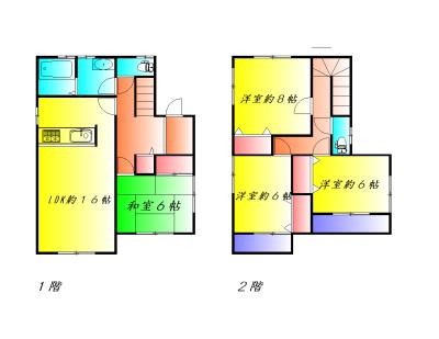 Floor plan. 18,550,000 yen, 4LDK, Land area 175.61 sq m , Building area 105.98 sq m