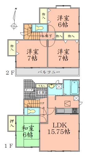 Floor plan. 15.8 million yen, 4LDK, Land area 110.65 sq m , Building area 96.46 sq m