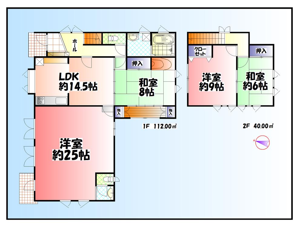 Floor plan. 14.8 million yen, 4LDK, Land area 496.63 sq m , Building area 152 sq m