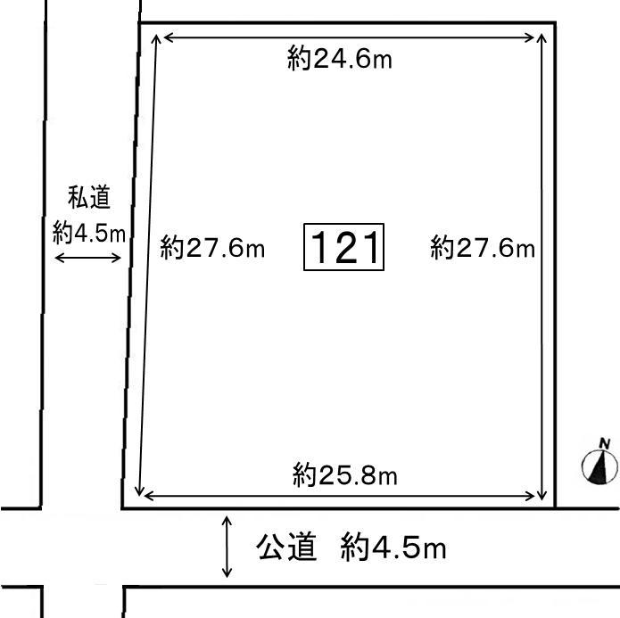 Compartment figure. Land price 28,400,000 yen, Land area 698.32 sq m