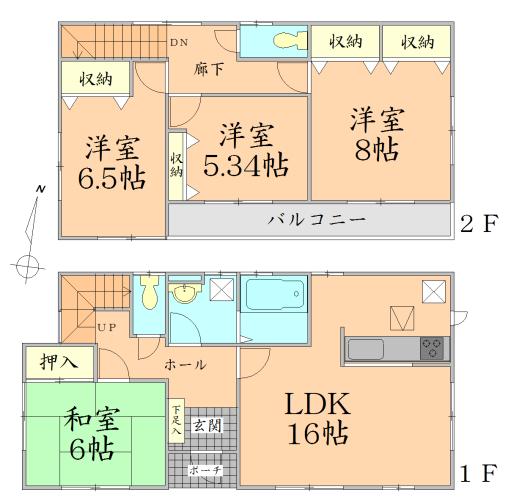 Floor plan. 19,800,000 yen, 4LDK, Land area 180.31 sq m , Building area 104.33 sq m