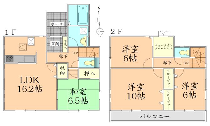 Floor plan. 20.8 million yen, 4LDK + S (storeroom), Land area 192.72 sq m , Building area 105.99 sq m