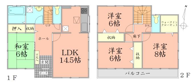 Floor plan. 18,550,000 yen, 4LDK + S (storeroom), Land area 180.81 sq m , Building area 105.98 sq m