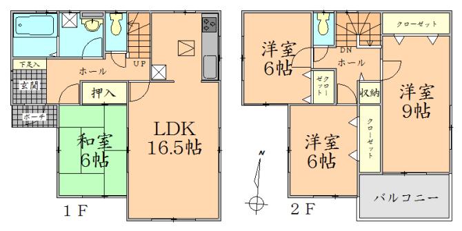 Floor plan. 19,800,000 yen, 4LDK, Land area 193.91 sq m , Building area 105.99 sq m