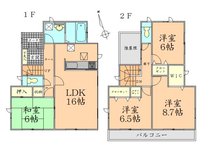 Floor plan. 22,800,000 yen, 4LDK + S (storeroom), Land area 209.21 sq m , Building area 105.16 sq m