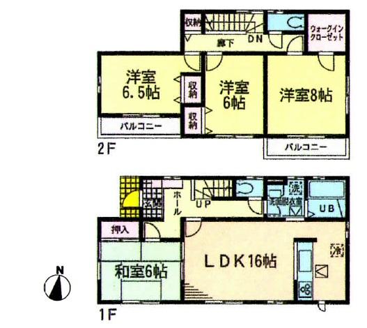 Floor plan. 19,800,000 yen, 4LDK, Land area 180.23 sq m , Building area 105.99 sq m