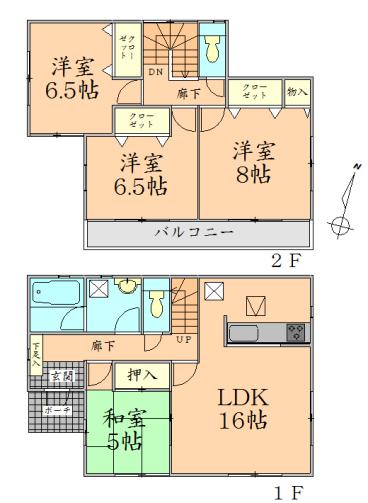 Floor plan. 18.9 million yen, 4LDK, Land area 205.06 sq m , Building area 98.01 sq m