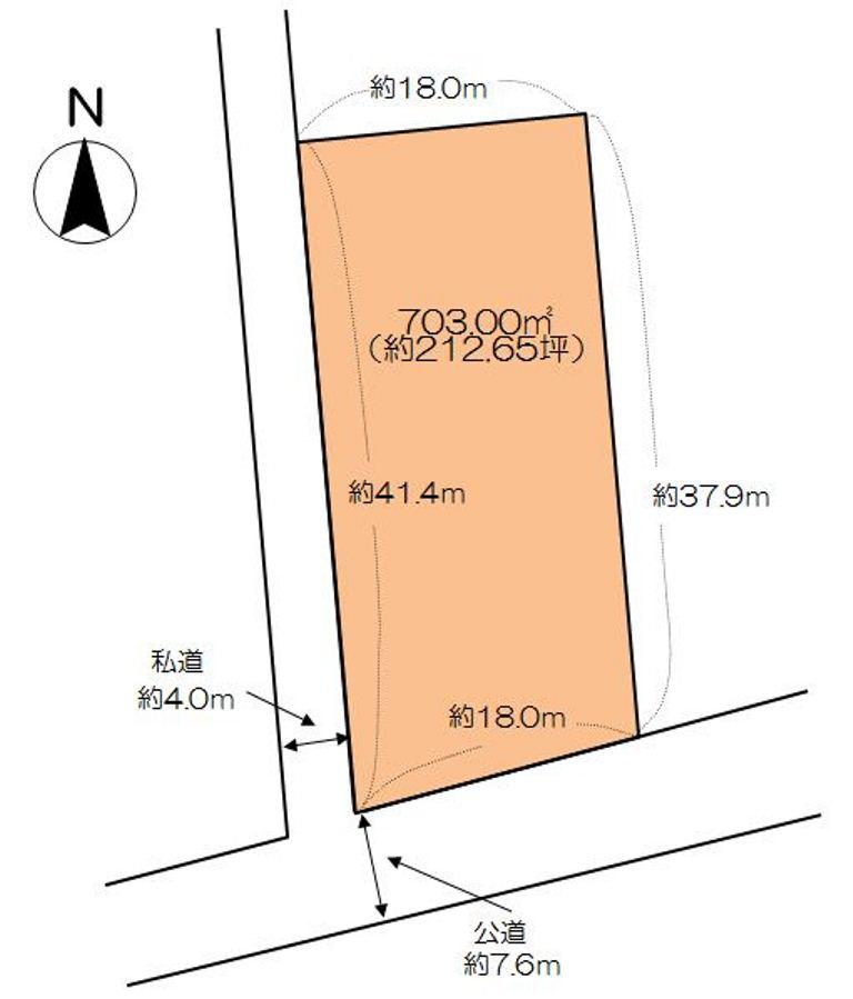 Compartment figure. Land price 6.8 million yen, Land area 703 sq m