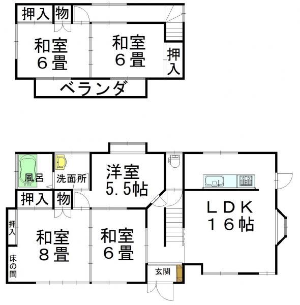 Floor plan. 11.5 million yen, 5LDK, Land area 175.16 sq m , Building area 122.55 sq m
