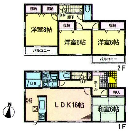 Floor plan. 19,800,000 yen, 4LDK, Land area 180.65 sq m , Building area 105.99 sq m