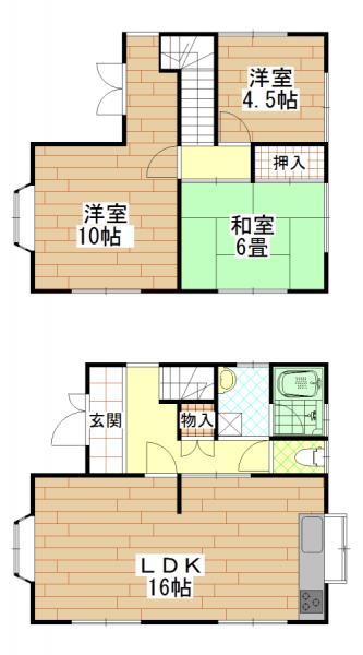 Floor plan. 14.8 million yen, 3LDK, Land area 167.25 sq m , Building area 84.02 sq m