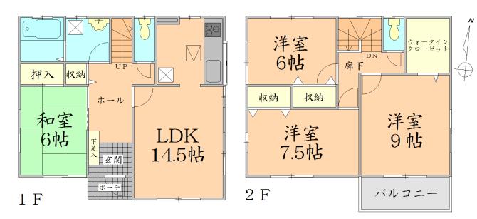 Floor plan. 18,550,000 yen, 4LDK + S (storeroom), Land area 180.82 sq m , Building area 105.99 sq m