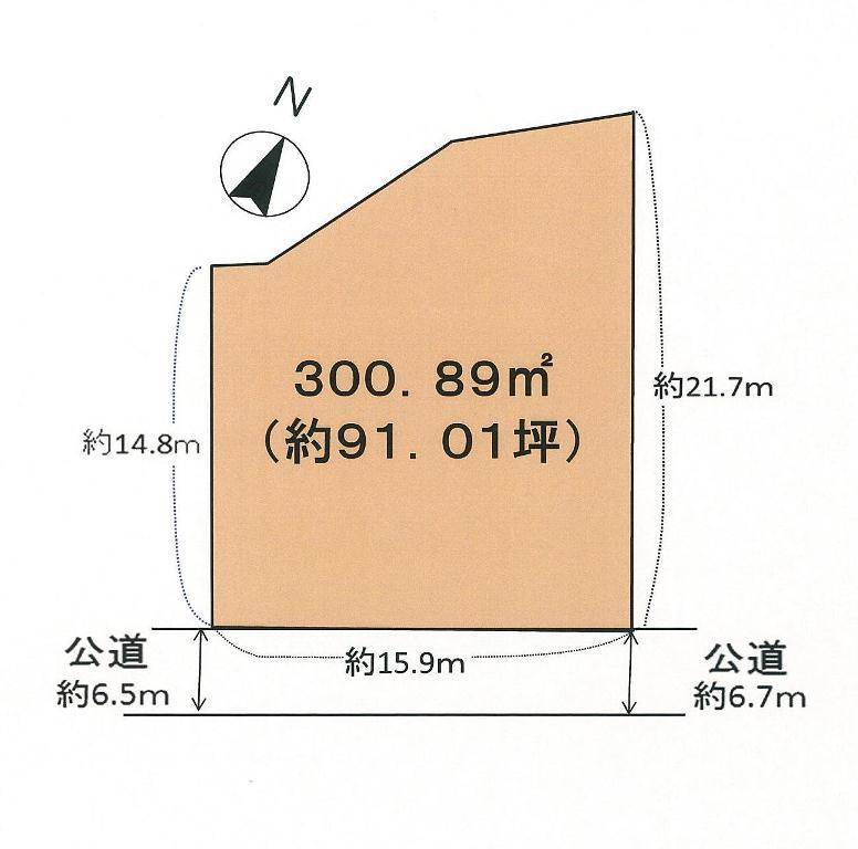 Compartment figure. Land price 13.7 million yen, Land area 300.89 sq m