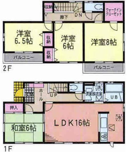 Floor plan. (4 Building), Price 19,800,000 yen, 4LDK, Land area 180.23 sq m , Building area 105.99 sq m