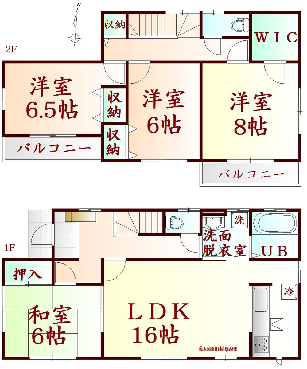 Floor plan. 19,800,000 yen, 4LDK, Land area 180.23 sq m , Building area 105.99 sq m