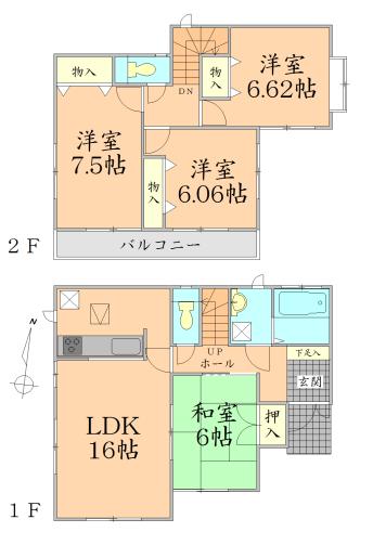 Floor plan. 18.5 million yen, 4LDK, Land area 142.97 sq m , Building area 97.92 sq m