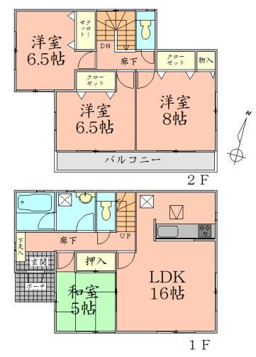 Floor plan. 18.9 million yen, 4LDK, Land area 205.06 sq m , Building area 98.01 sq m