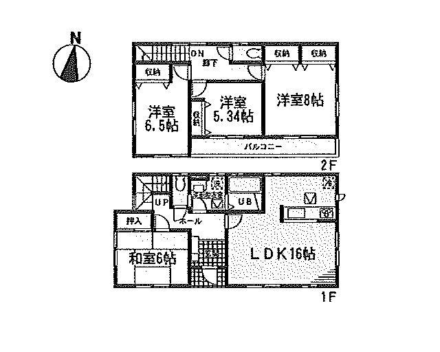 Floor plan. (5 Building), Price 19,800,000 yen, 4LDK, Land area 180.31 sq m , Building area 104.33 sq m