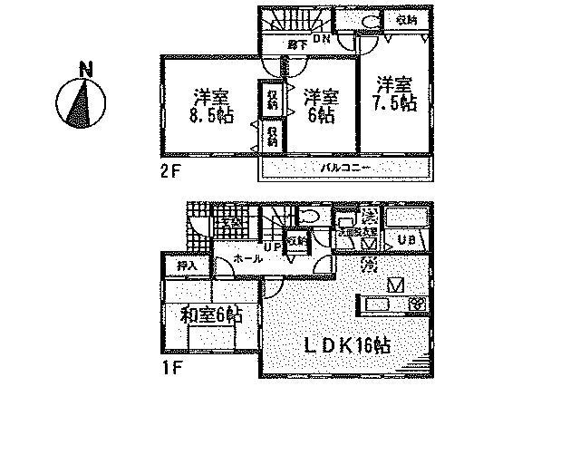 Floor plan. (15 Building), Price 19,800,000 yen, 4LDK, Land area 175.29 sq m , Building area 105.15 sq m