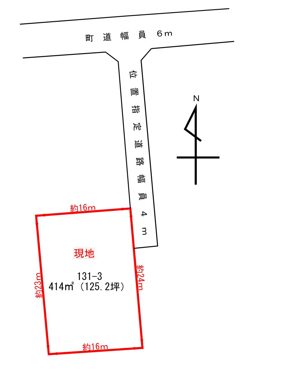 Compartment figure. Land price 15 million yen, Land area 414 sq m