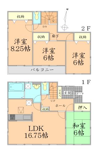 Floor plan. 20.8 million yen, 4LDK, Land area 209.4 sq m , Building area 105.15 sq m