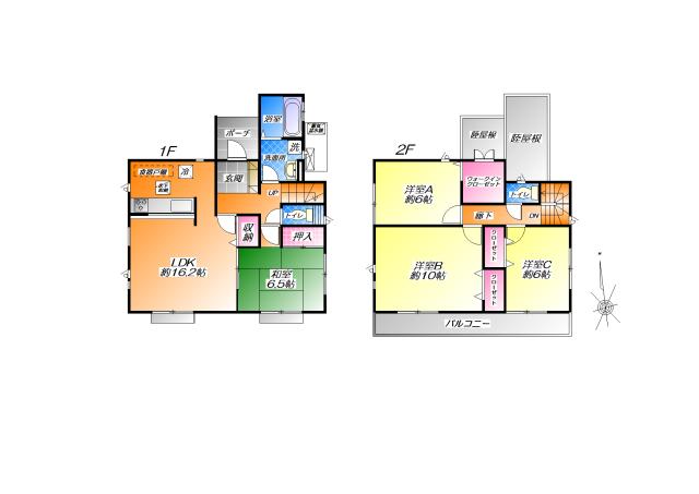 Floor plan. (3 Building), Price 20.8 million yen, 4LDK, Land area 192.72 sq m , Building area 105.99 sq m