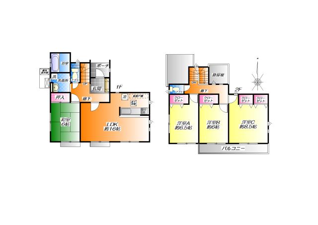 Floor plan. (4 Building), Price 20.8 million yen, 4LDK, Land area 192.69 sq m , Building area 105.16 sq m