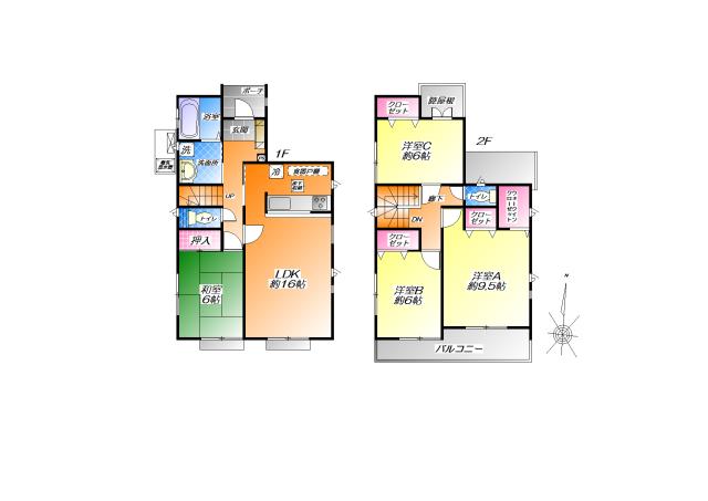 Floor plan. (8 Building), Price 20.8 million yen, 4LDK, Land area 182.77 sq m , Building area 105.16 sq m