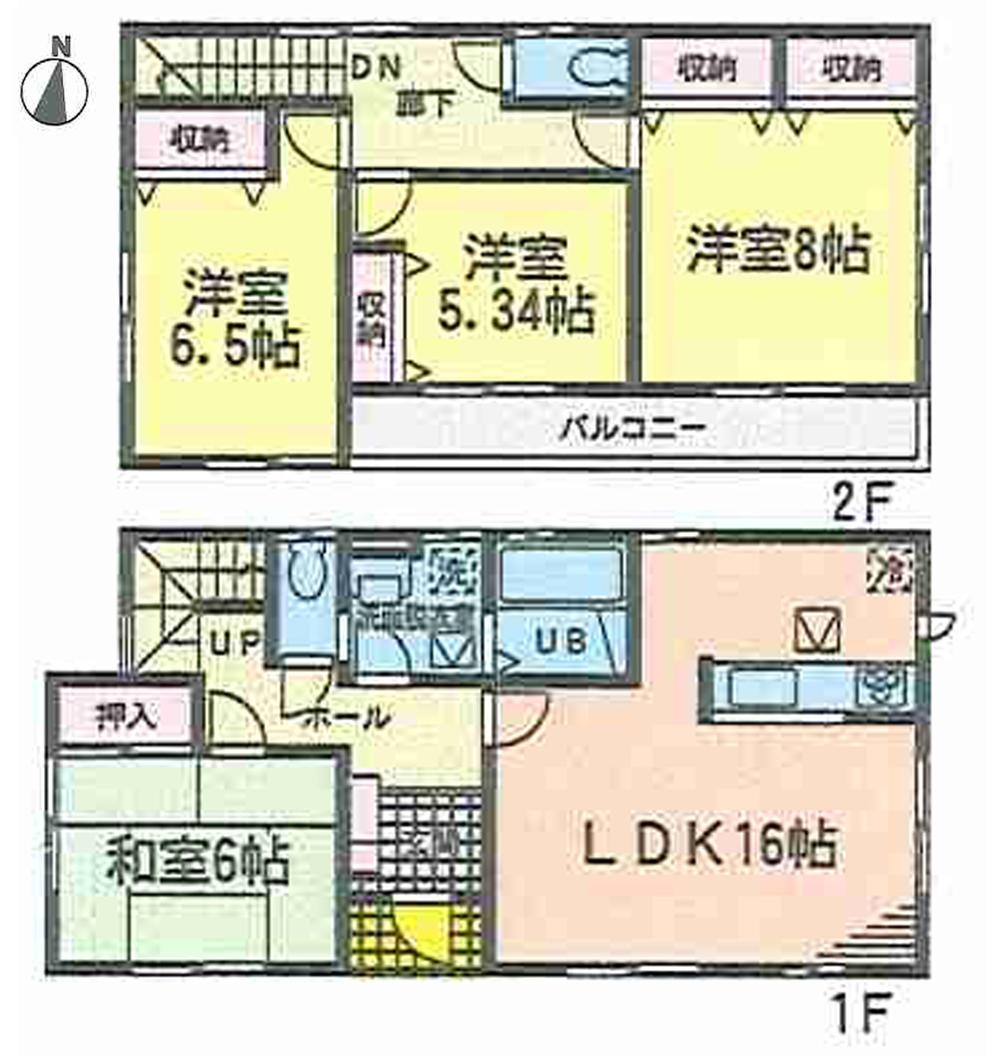 Floor plan. (5 Building), Price 19,800,000 yen, 4LDK, Land area 180.31 sq m , Building area 104.34 sq m