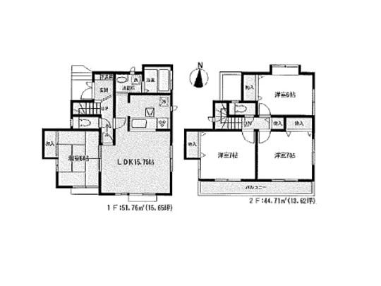 Floor plan. 15.8 million yen, 4LDK, Land area 115.61 sq m , Building area 96.46 sq m