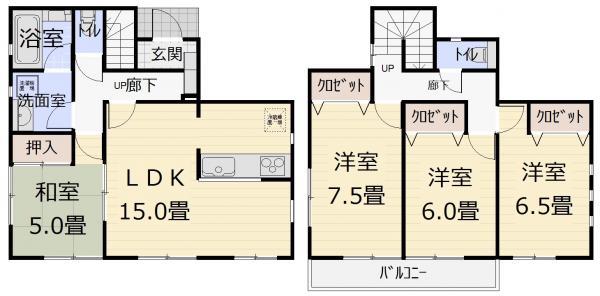 Floor plan. 15.8 million yen, 4LDK, Land area 165.42 sq m , Building area 94.77 sq m