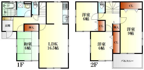 Floor plan. 19,800,000 yen, 4LDK, Land area 193.91 sq m , Building area 105.99 sq m